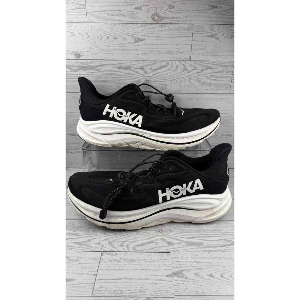 Hoka One One Clifton 10 1162030 BWHT Black White 12D Men's Running Shoes #15